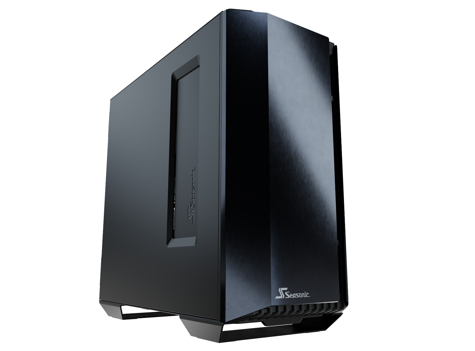 Seasonic Syncro Q704 Aluminum Case with Syncro DGC-650 650W PSU, showcasing its sleek design and ventilation features.